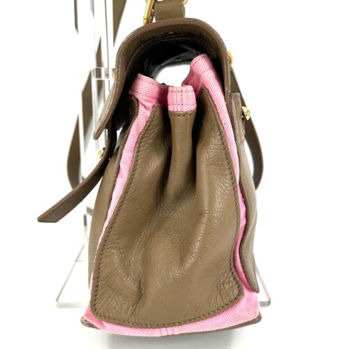 Yves Saint Laurent 2way Bag Muse Leather Brown Pink Authentic From Japan 0406 - Picture 4 of 24