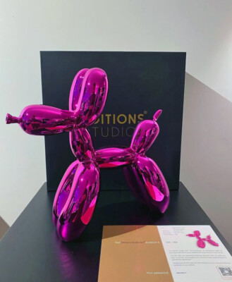 JEFF KOONS Balloon Dog Pink Editions Studio Art Resina Rose COA