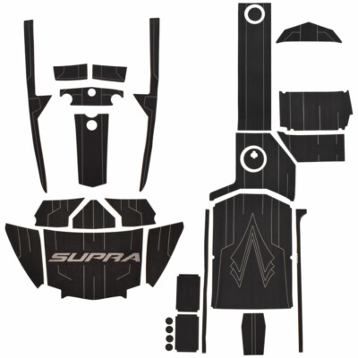 Supra Boat Non-Skid Deck Mats 122090 | SR GatorStep Black Gray (Kit)