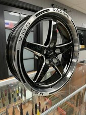 Vms Black Polished Lip 18x5 5x114.3 Drag Racing Wheel For Ford 05 19 Mustang