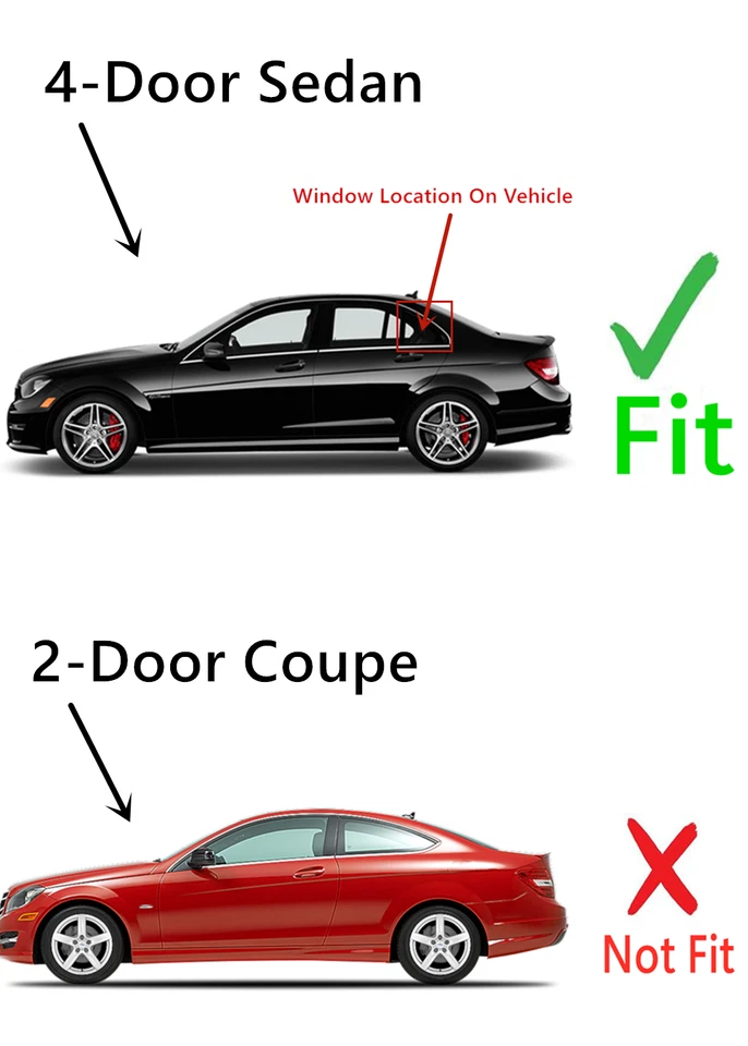 Fit 12-14 Mercedes Benz C250 C300 C350 C63AMG Driver Left Rear Vent Window Glass Foto 2 de 4