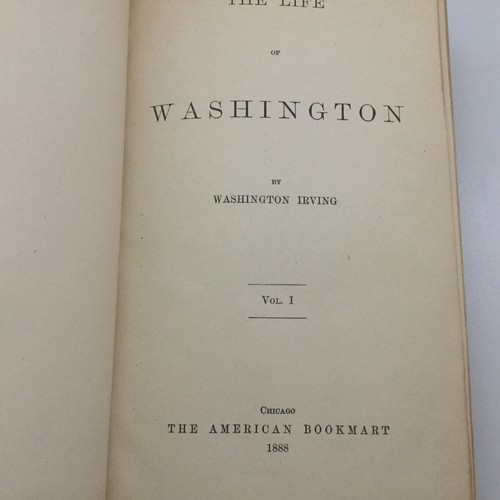 Irving THE LIFE OF WASHINGTON 3 Volume Set 1888 Leather - Imagen 7 de 8