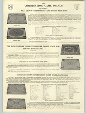 1916 PAPER AD The Ideal Baseball Combination Board Game Carrom Crown Archarena