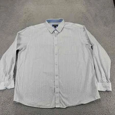 Johnston & Murphy Shirt Mens XXL White Geometric Long Sleeve Button Up Classic