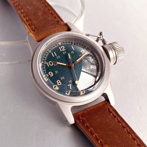 Tandorio 36mm Military Retro Matte Cyan Sapphire 20ATM NH35 Men Mechanical Watch - Picture 4 of 6