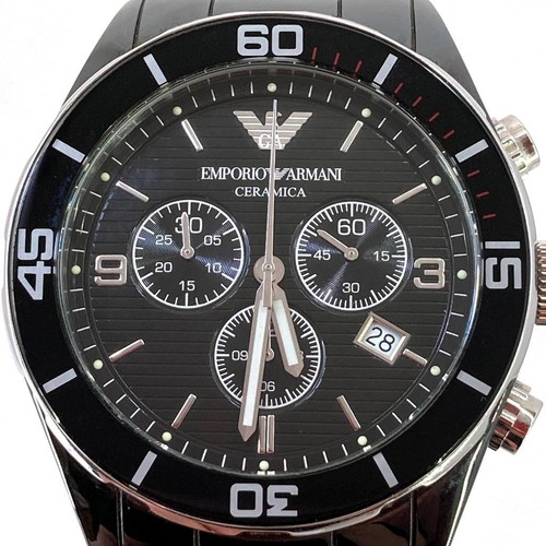 Secondhand Emporio Armani Mens Wristwatch Ar-1421 Chronograph Ceramic Black  With | eBay