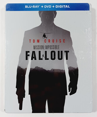 Mission Impossible Fallout Steelbook Blu-Ray + DVD + Digital 3-Disc Set Cruise