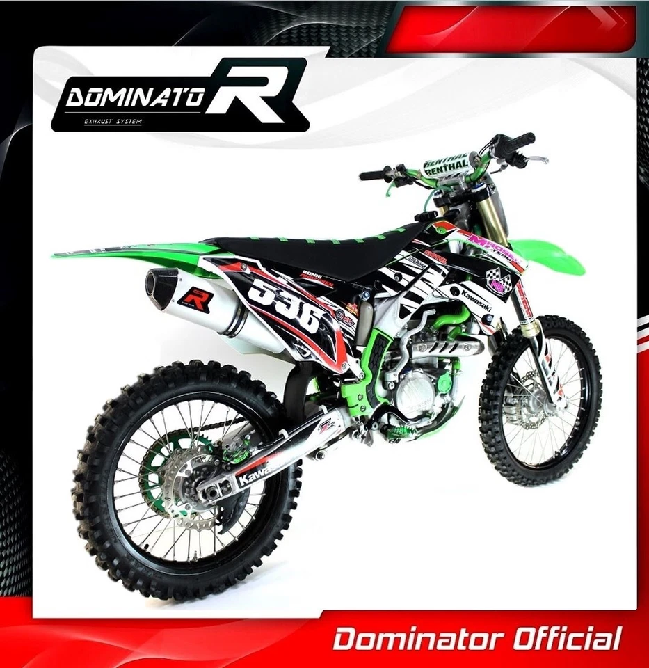 Silenciador de carreras KXF KX 450 F escape MX2 Carbon Dominator 2015 2016 2017 2018 Foto 3 de 4