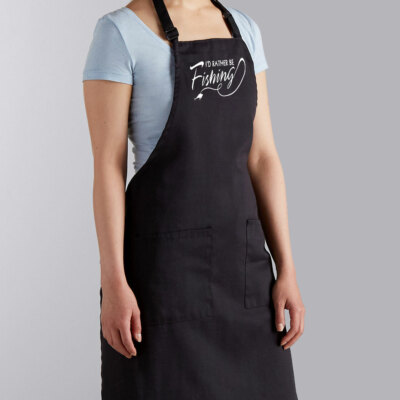 Fishing I'd Rather Be Fishing Gift Fisherman Apron Cook Grill BBQ Barbeque