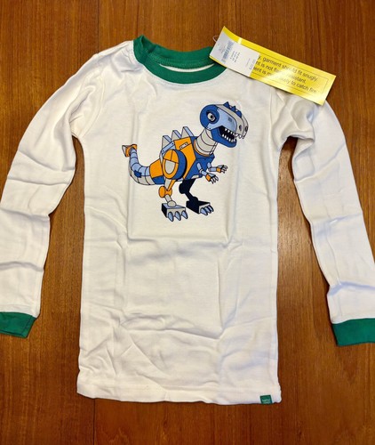 NEW Boys size 5 Gap Kids Long Sleeve Pajamas PJs T-Rex Dino Robot - Picture 2 of 8