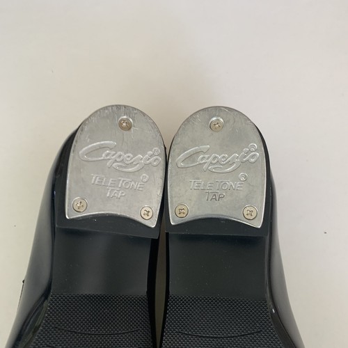 Capezio Girls Jr. Tyette tap dance shoes Flats Black Patent Big Girls US 4 W NEW - Picture 8 of 9