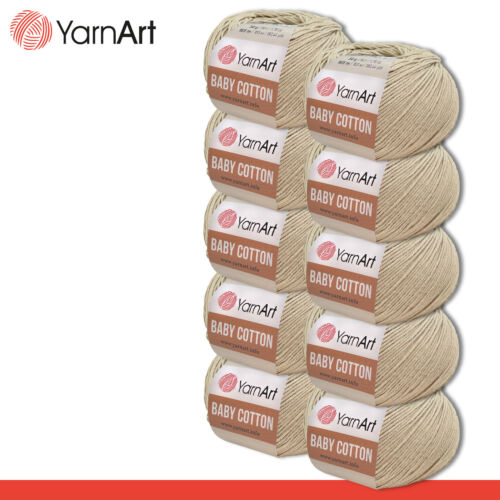 YarnArt 10x 50g algodón bebé algodón algodón hilo de ganchillo acrílico hilo de punto 55 colores - Imagen 47 de 56