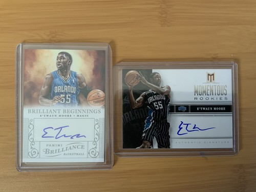 E’TWAUN MOORE RC AUTO LOT (2)! 2012/13 Panini Brilliance, Momentum