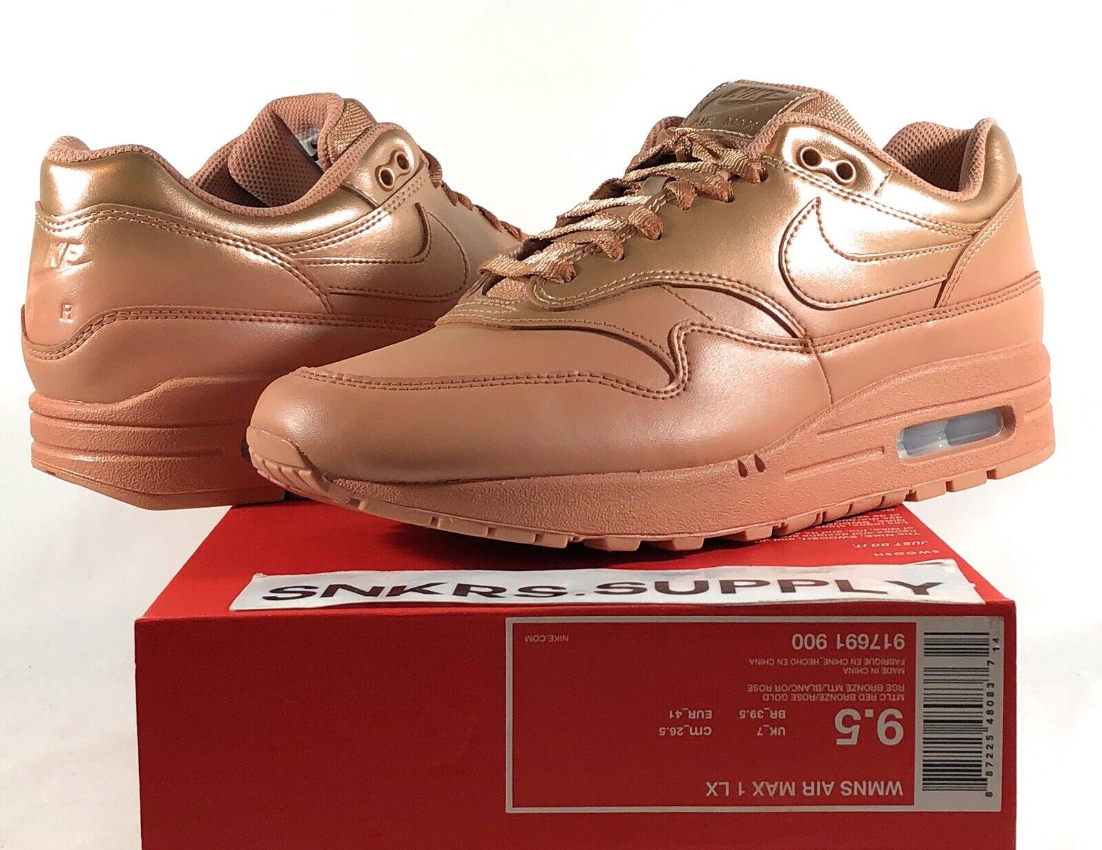 Size 9.5 - Nike Air Max 1 LX Rose Gold for sale online | eBay