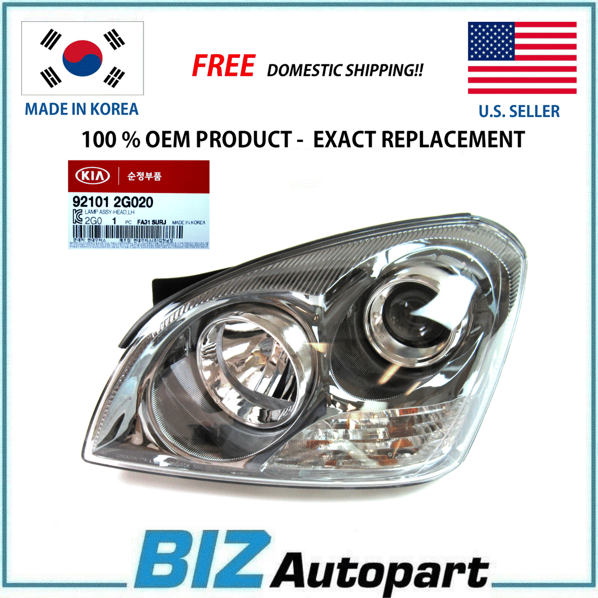 lllinaさま GENUINE FRONT HEAD LIGHT LAMP-LEFT FOR 07-08 KIA OPTIMA