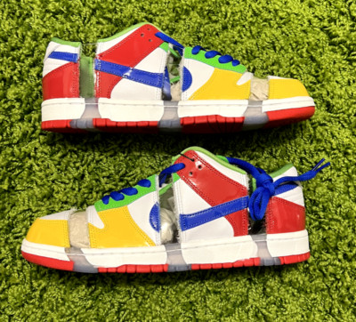 Nike Dunk Low SB eBay Sandy Bodecker White Red Yellow FD8777-100 Men's Size 10.5