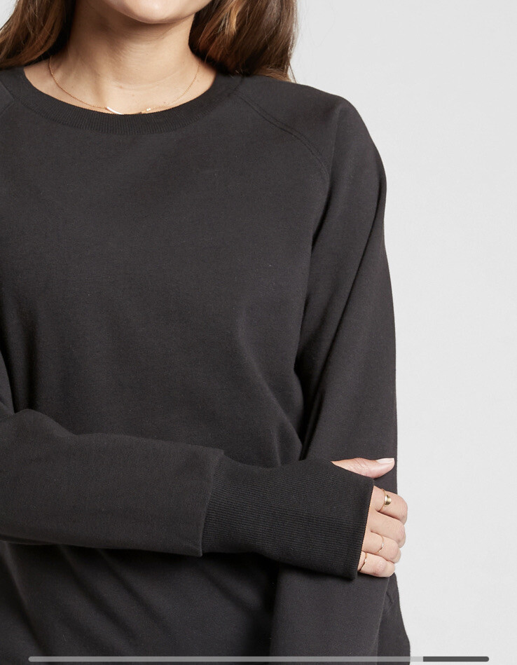 New! Athleta Triumph Crewneck Sweatshirt Top Black Size Medium #982450 |  eBay