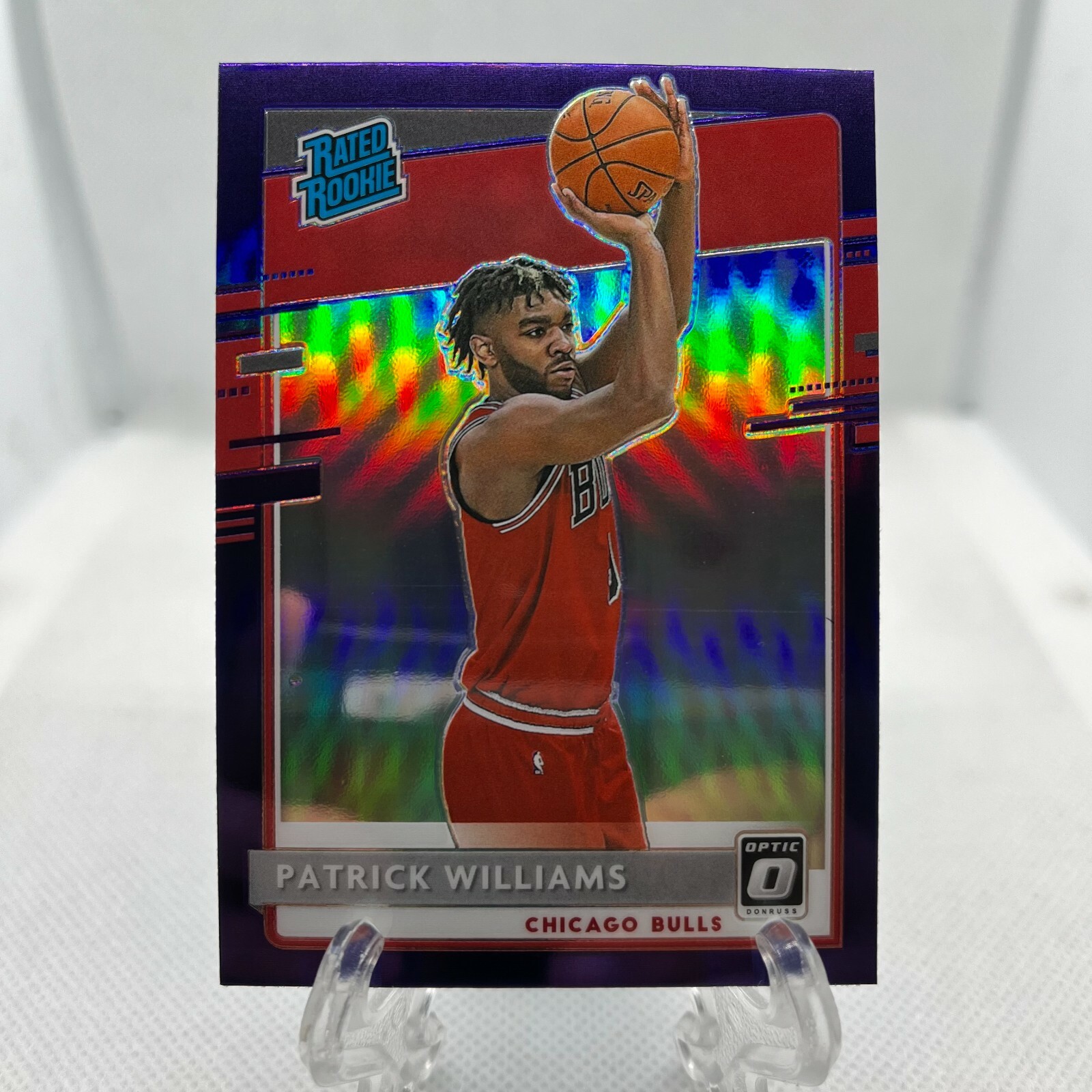 2020-21 Panini Donruss Optic Rated Purple Prizm Patrick Williams #154 Rookie RC