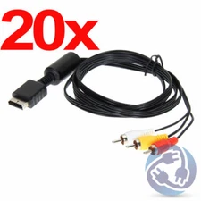 LOT 20X AV Video Audio RCA Composite Cable Cord for Sony Playstation PS1 PS2 PS3
