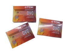Lot 3 TDK DVC 60 Minute Superior Grade DV Digital Video Cassettes Sealed New