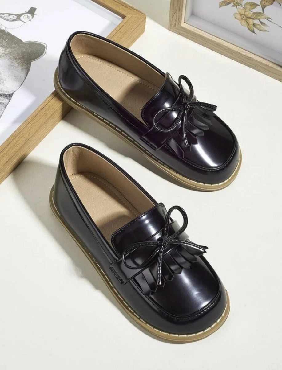 Shein Girls Shoes NEW WITH BOX Black Loafers EUR 34