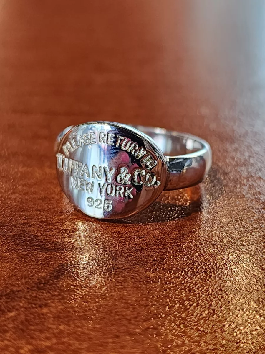 Authentic Vtg Please Return To Tiffany & Co Sterling Silver 925 Ring Sz 7.75