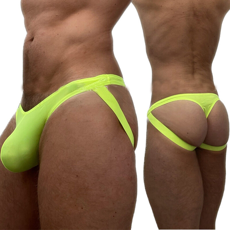 Jockmail Mens Jock Strap Sexy Silky Jockstrap Underwear with Thong back detail