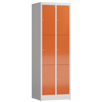 SchließFachschrank, FäCherschrank 6 FäCher Spind 180X60X50Cm, Lichtgrau/Feuerrot