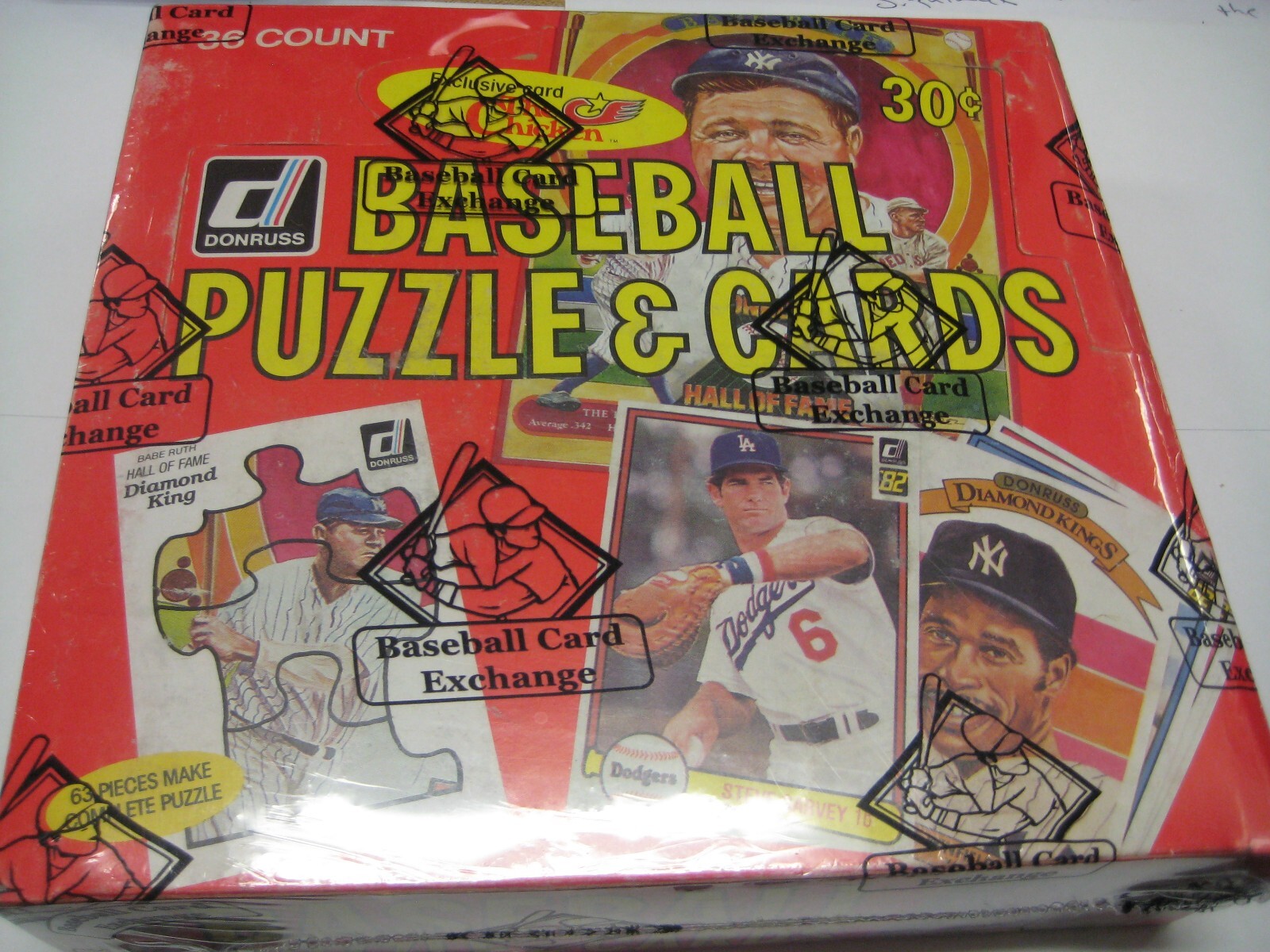 1982 DONRUSS BASEBALL 36CT WAX BOX BASEBALL CARD EXCHANGE AUTHENTICATED