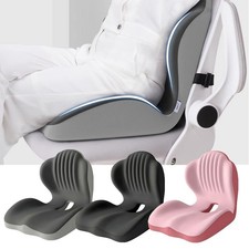 Ergonomic Waist Support Seat Cushion 2-in-1 Memory Foam Pad for Office Chairs