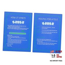 4 Pcs Printed Mahjong Tile Mixers Shufflers with Instructions, Mahjong Blue