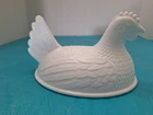Vintage Indiana Glass White Milk Glass Hen on Nest LID ONLY Excellent condition