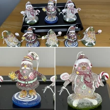 Lot of 8 Snowman Santa Christmas Tree Hanging Ornament Candy Holiday Decor NWT