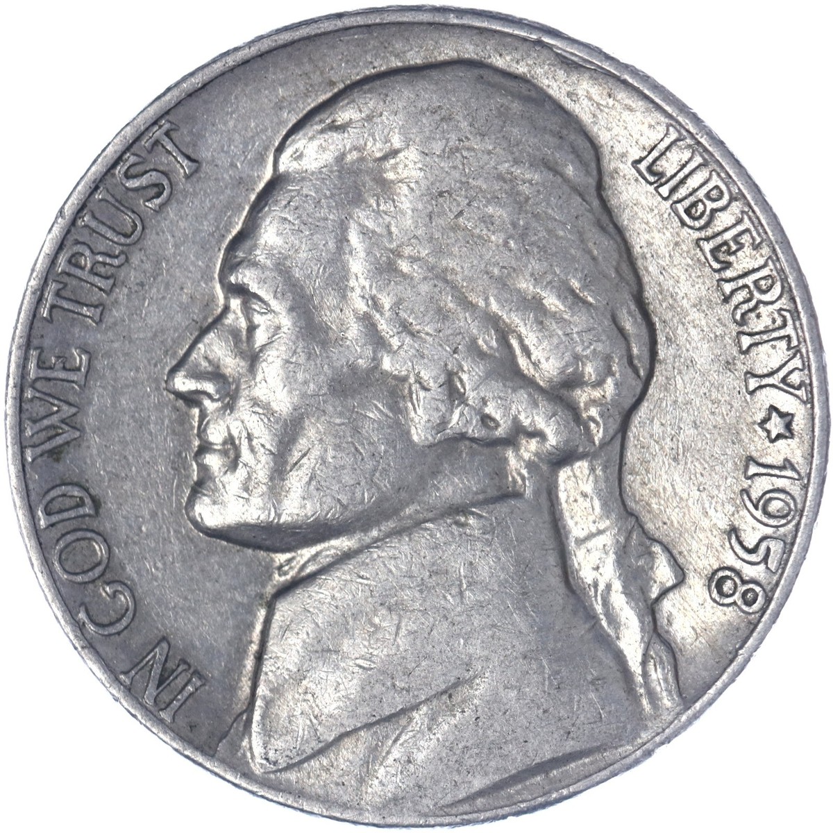 1958 D Jefferson Nickel Very Fine VF | eBay