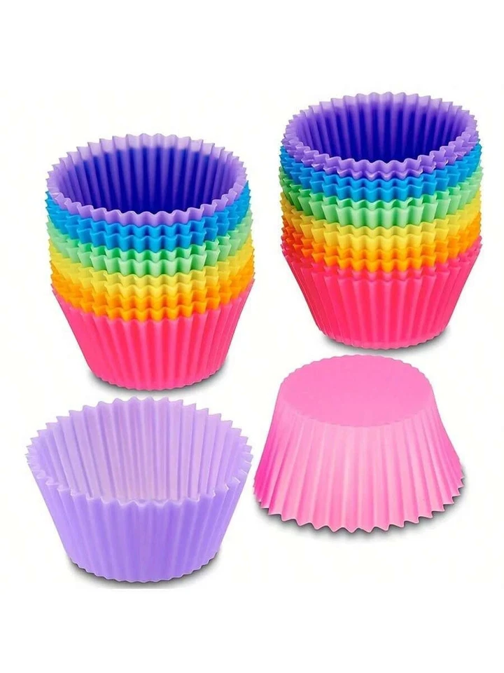 Silikon Muffinförmchen Cupcake Formen Backförmchen Wiederverwendbar Antihaft - Bild 3 von 4
