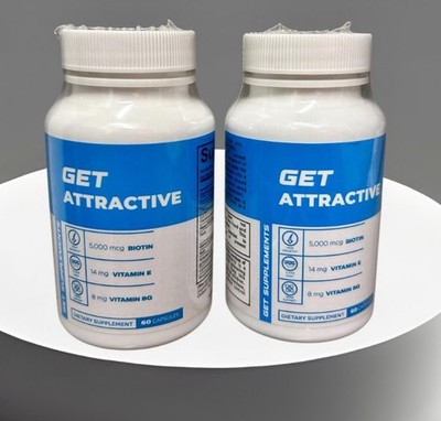 Get Supplements Biotin Vitamin E B6 Zinc Capsules 60ct Hair Skin Nail Support