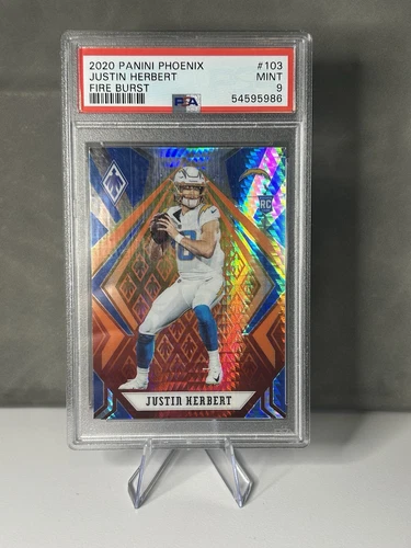 2020 Phoenix JUSTIN HERBERT Fire Burst #103 PSA 9 MINT RC Rookie Chargers