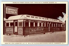 Market Diners Dining Car Harrison New Jersey NJ New York City Vintage Postcard