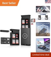 Multi SD Card Reader Case with High-Speed USB C 3.1 Gen 2 Cable 24 Slots SD...