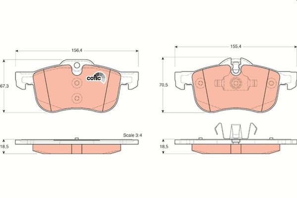 TRW Bremsbelagsatz, Scheibenbremse GDB1374 FüR MG Rover-image