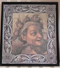 Timney Fowler Fabric STUDIES  from Sistine Chapel Individual framed heads .RARE 