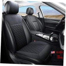 Linen Car Seat Covers-Breathable Soft-Front Car Seat Protector 1pc Black