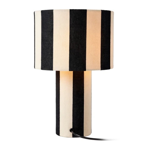 Tischleuchte Nuvio 1-flammig Schwarz Metall Leinen Wohnzimmerlampe Design 37cm - Bild 5 von 12