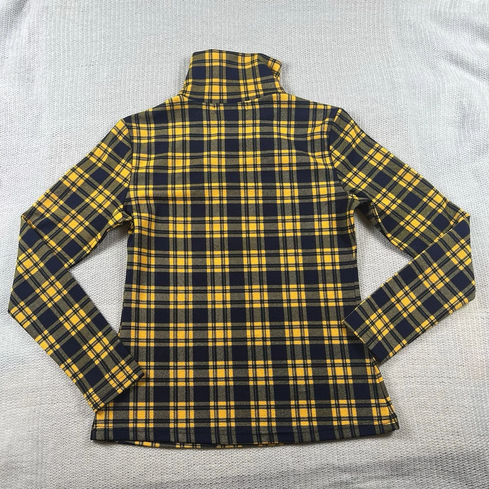 Camisa Allegra K Para Mujer Cuadros Manga Larga Cuello Alto Elastizada Ajustada Tartán Cuadros S Foto 3 de 4