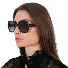 Gucci Polarized Grey Square Ladies Sunglasses GG1337S 002 54 GG1337S 002 54