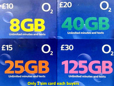 O2 BIG unlimited 02 PAY AS YOU GO STANDARD & MICRO NANO SIM CARD