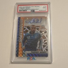 Panini 2021-22 Mosaic FIFA RD/WC Thierry Henry Auto Fluorescent /50 PSA 9 #TH
