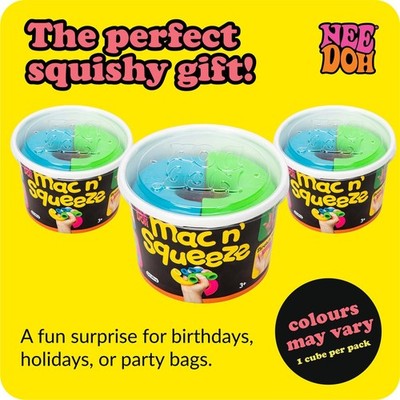 NeeDoh Mac n Squeeze Fidget Toy Assorted Color Neon Noodles