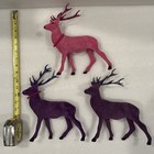 Vintage Pink and Purple Flocked Deer w/Glitter Antlers Christmas Kitsch! — photo 1