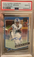 2023 Panini Clearly Donruss - Amon-Ra St. Brown #17 Autographs /50 PSA 10